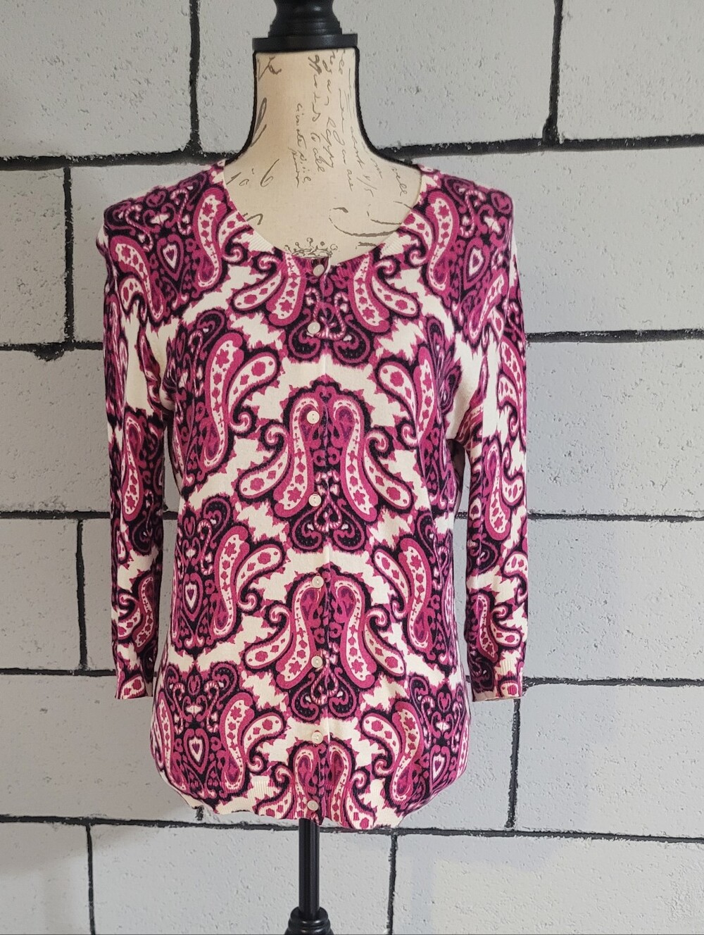BUNDLE SALE!  Madison- Pink Paisley Cardigan Sz S